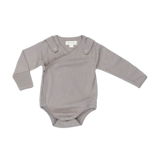 Smart Long Sleeve Kimono Bodysuit + Bib - Grey